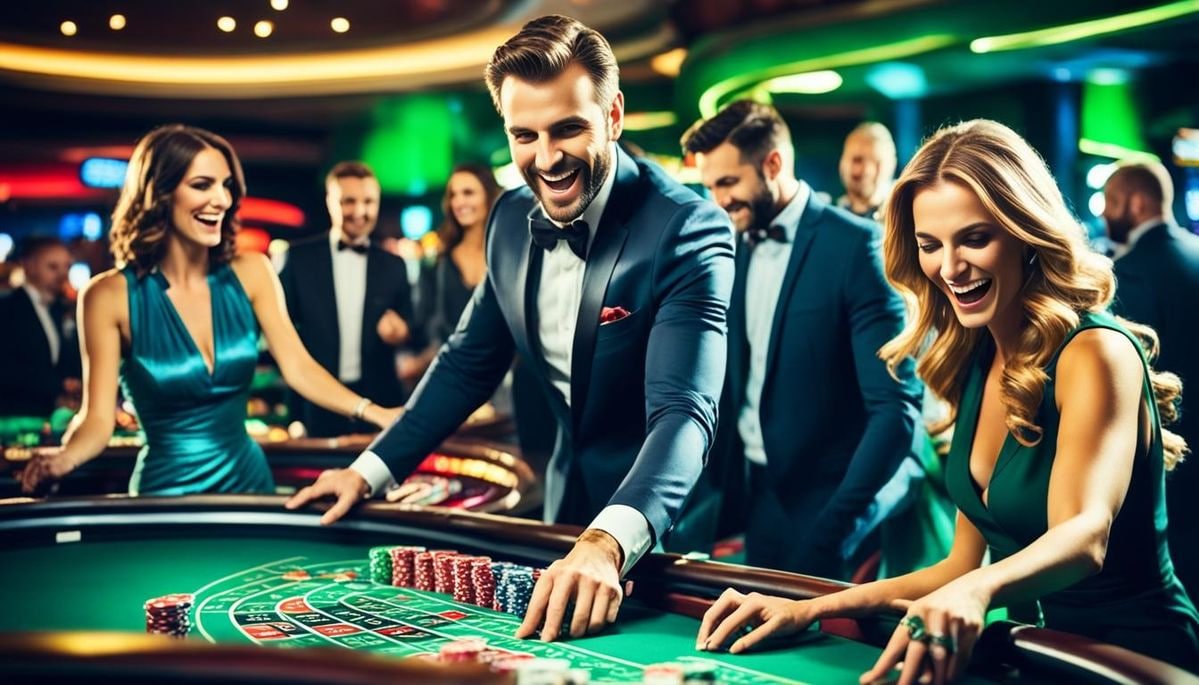 Mesin slot online dengan simbol berwarna cerah untuk pengalaman menang lebih seru